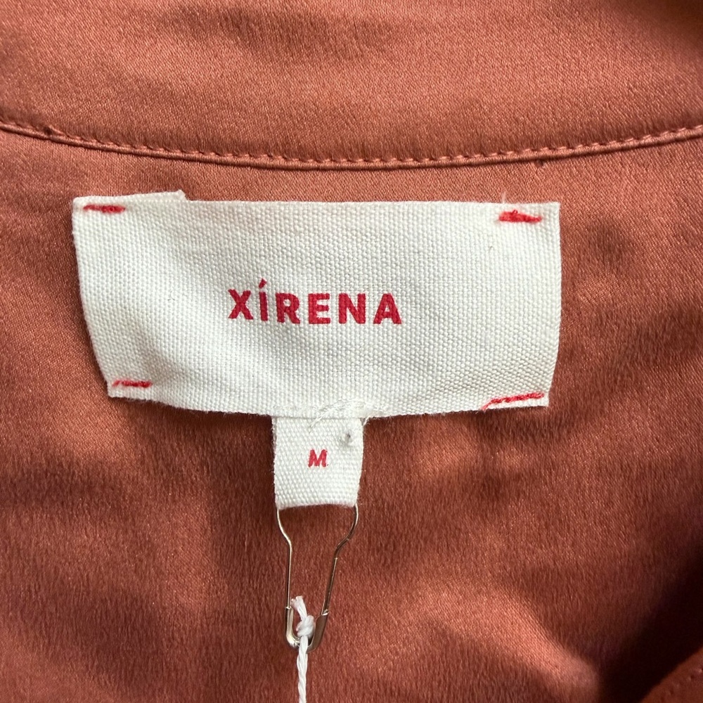NWT Xirena Greer Elegant Women's Satin Blouse - Rust - Picture 4 of 6